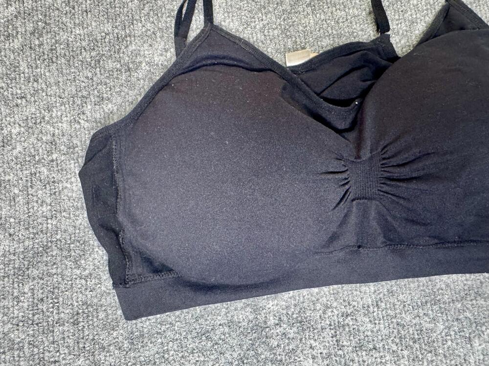 Black Bralette Womens Plus Size Microfiber Wireless Adjustable Strap Stretch